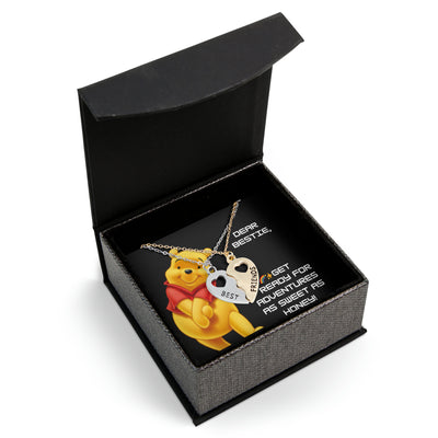Pooh's Pal Pair: Best Friend Half Heart Necklace Set for Sweet Adventures!