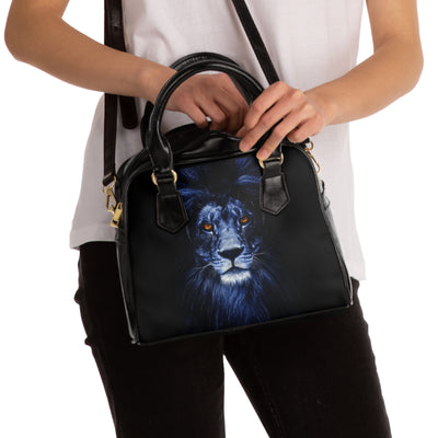 MAJESTIC BLUE LION HEAD Shoulder Handbag