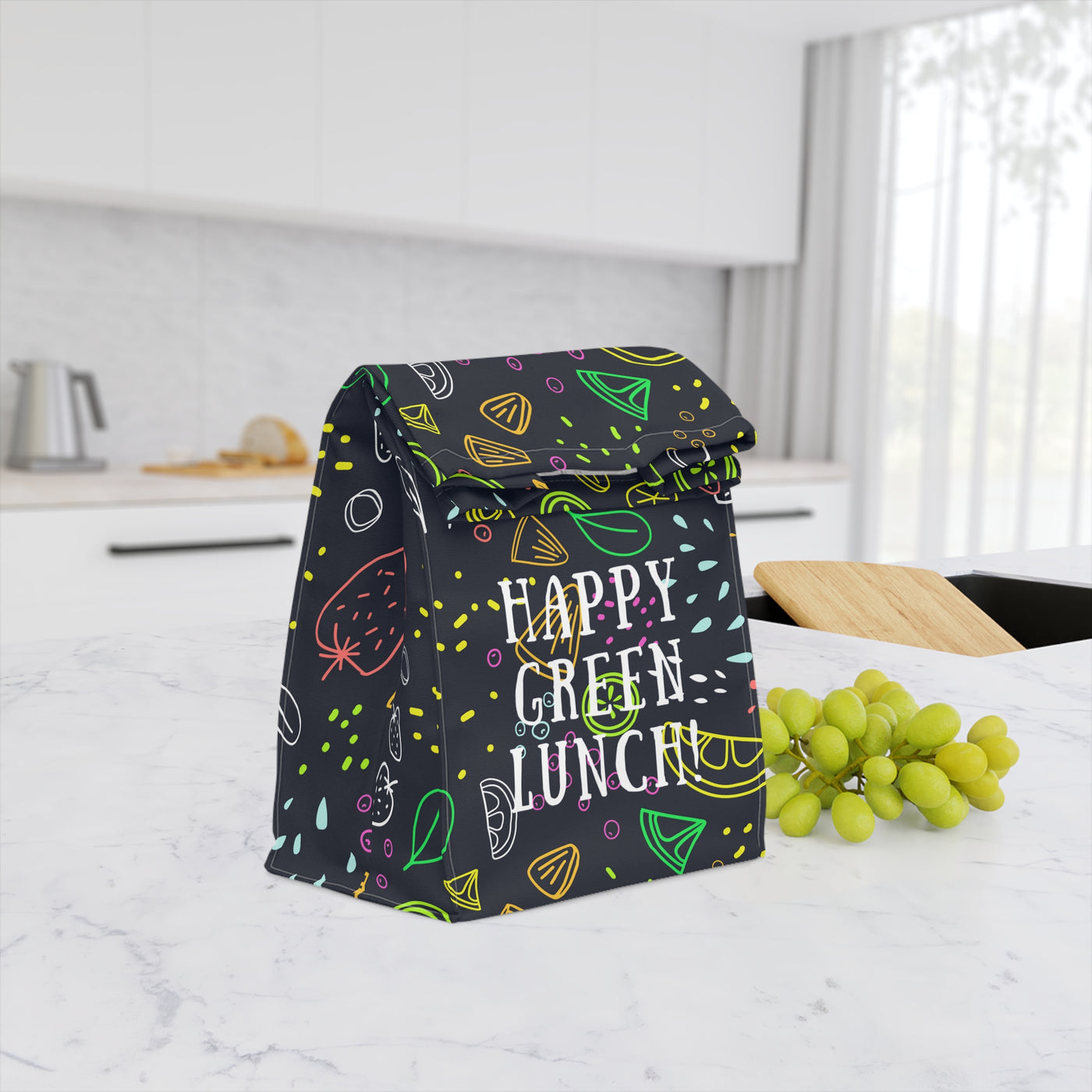 HAPPY GREEN LUNCH Polyester Lunch Bag