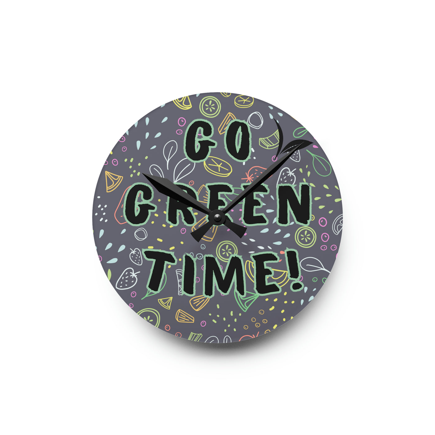 GO GREEN TIME Acrylic Wall Clock - Round or square