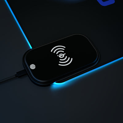 GAME ON LED Gaming Mouse Pad, Wireless Charging