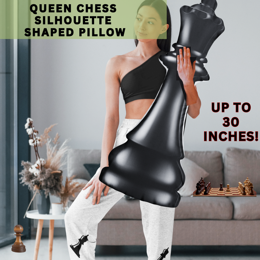 REGAL QUEEN CHESS  Silhouette Custom Shaped Pillows - Up to 30 inches