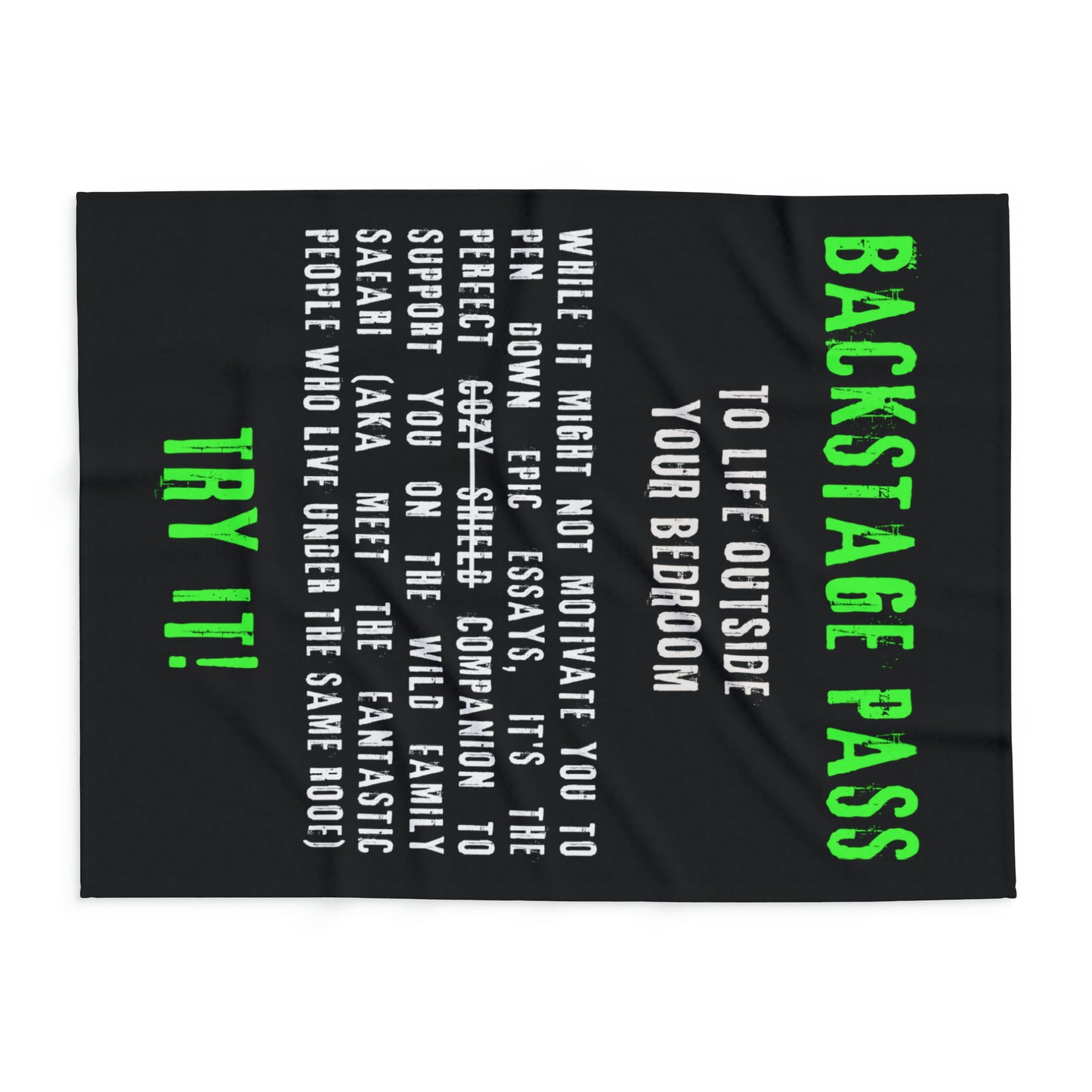 'Humor in the Cold' Black Arctic Fleece Blanket: Embrace the family safari with a Warm Hug