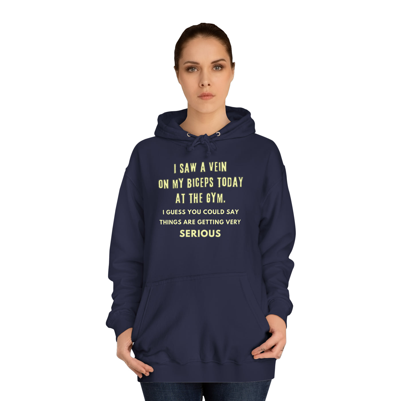 Serious Gains Mode Unisex College Hoodie