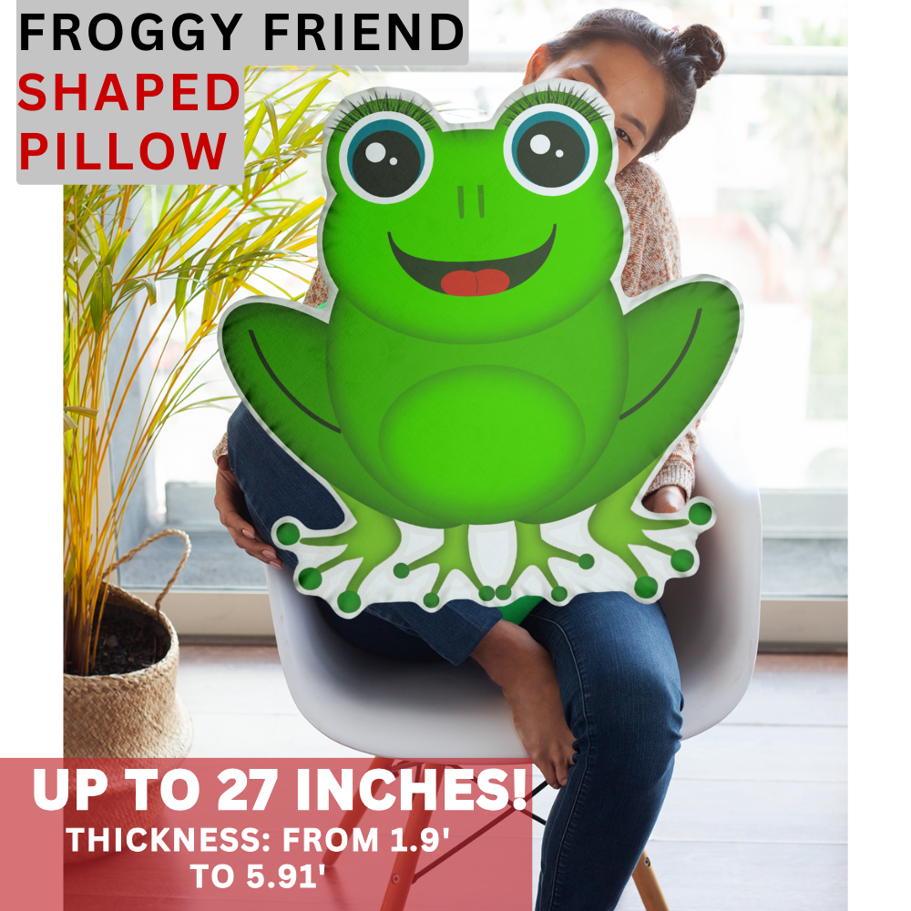 FROGGY FRIEND Custom Shaped plush Pillows - Up to 27 inches