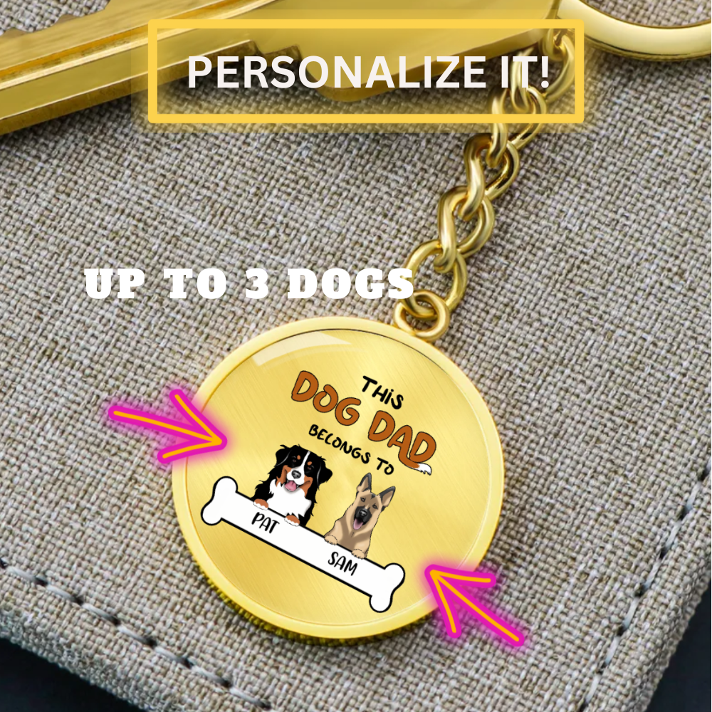DOG DAD - CUSTOMIZE IT - Circle Pendant with Keychain