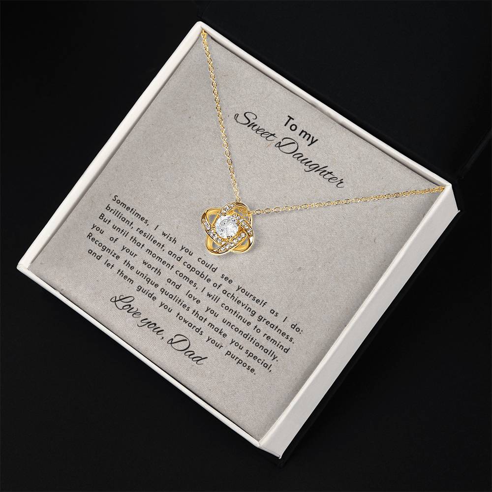 To my sweet daughter from Dad - Love Knot necklace