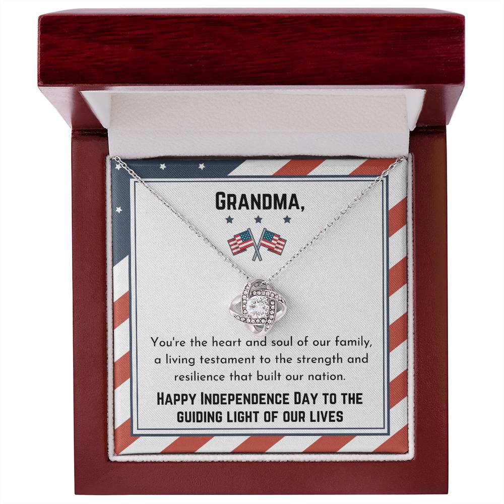 GRANDMA - Happy Independence Day - Love Knot Necklace
