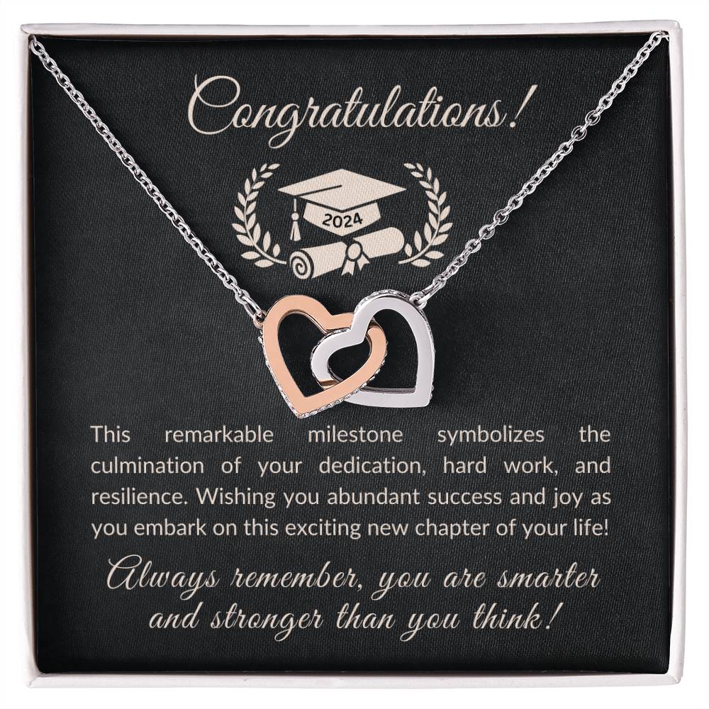 CONGRATULATIONS GRADUATION - WE WISH YOU ALL THE SUCCESS IN YOUR LIFE - HEARTS NECKLACE
