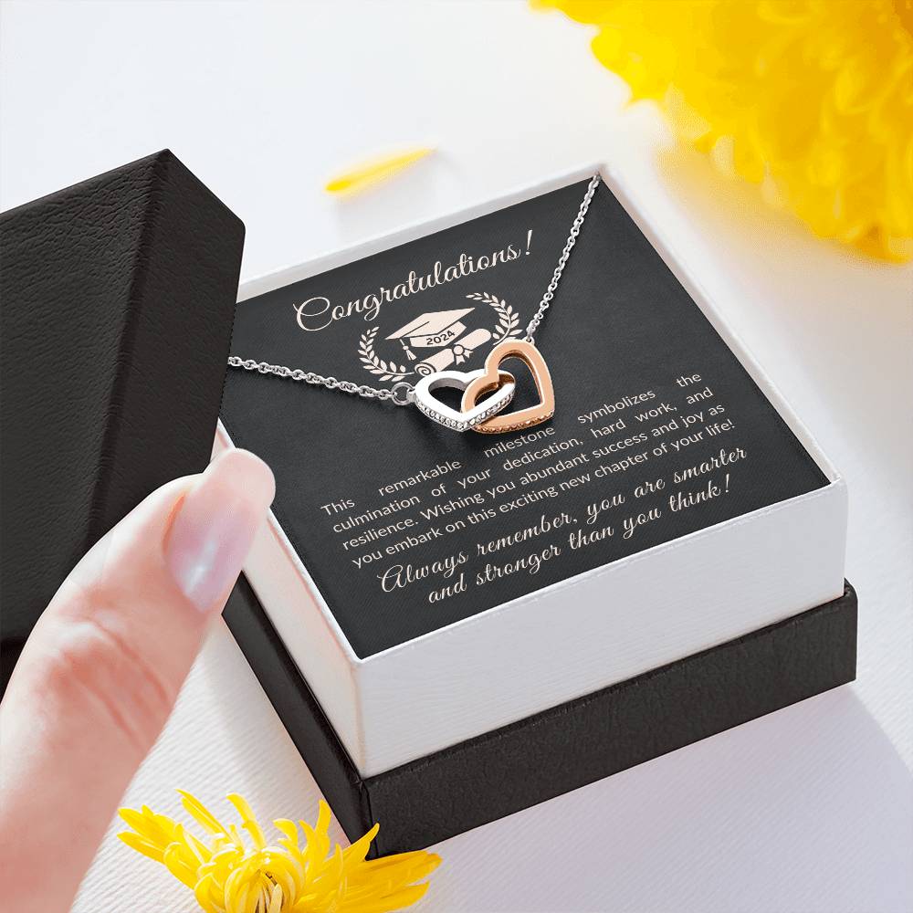 CONGRATULATIONS GRADUATION - WE WISH YOU ALL THE SUCCESS IN YOUR LIFE - HEARTS NECKLACE