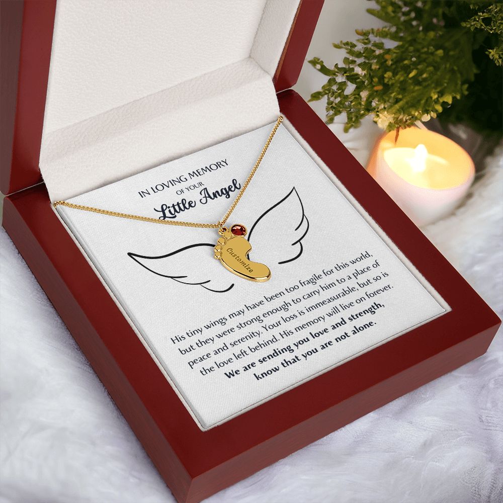 Sympathy Gift Miscarriage, Baby Loss - In Loving Memory - Custom Baby feet Necklace