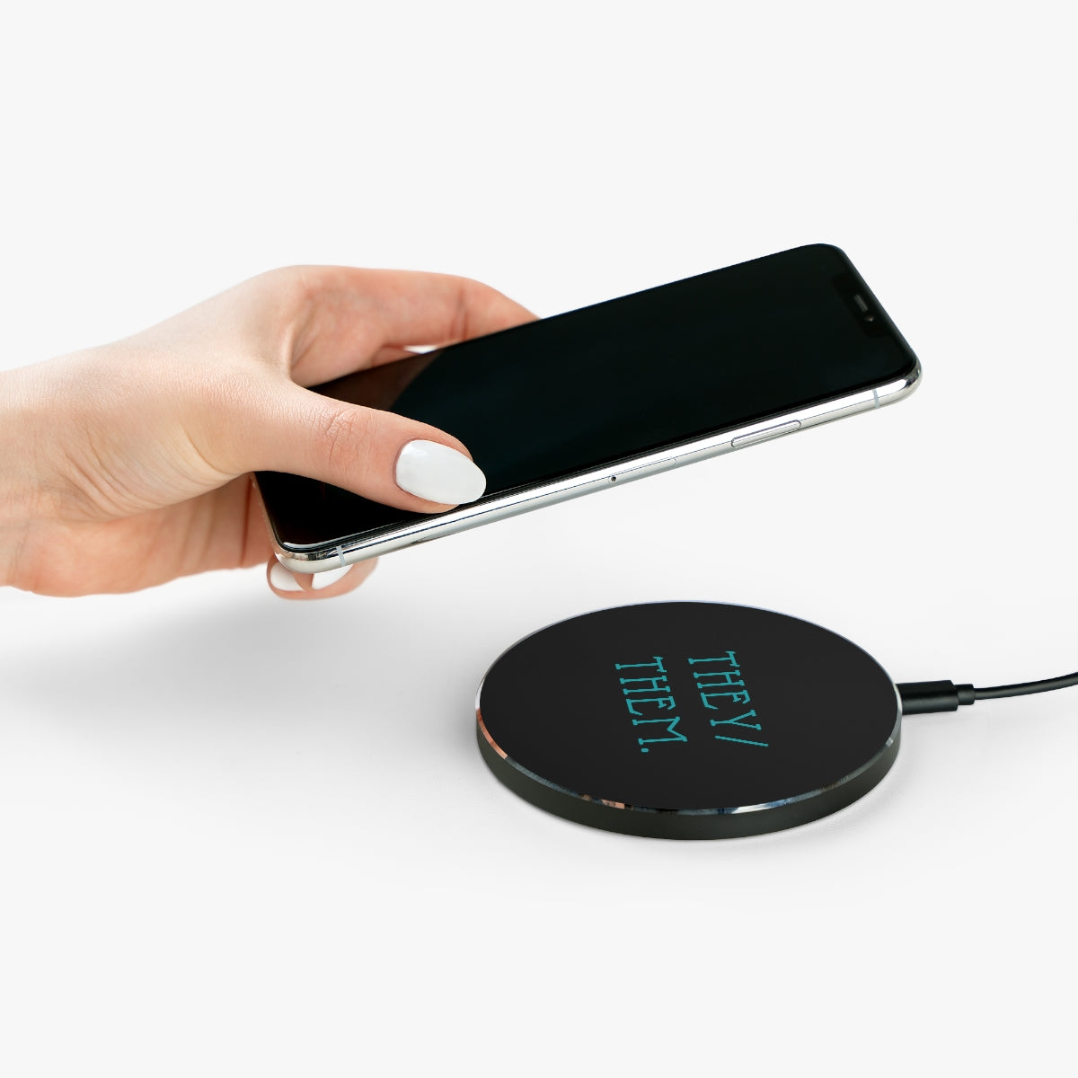 Black Wireless Charger THEY/THEM.