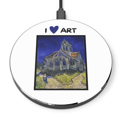 "I love art" White Wireless Charger