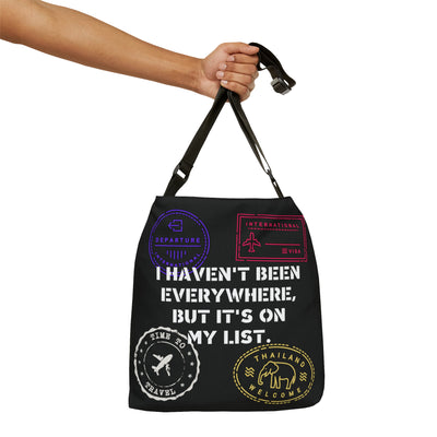 I HAVEN'T BEEN EVERYWHERE - TRAVEL LIST  Adjustable Tote Bag (AOP)