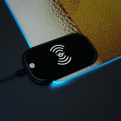 LED BEER Gaming Mouse Pad, Wireless Charging