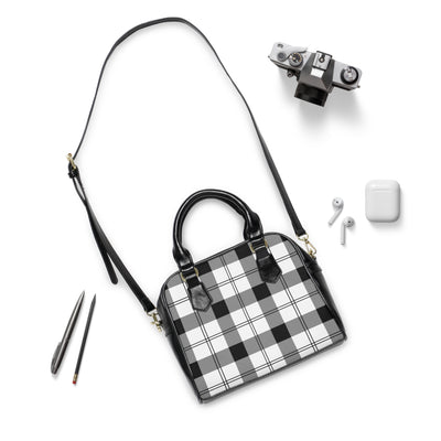 CHIC GEOMETRICAL PLAID PATTERN Shoulder Handbag