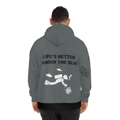 DIVE DEEP, DIVE HAPPY Fashion Hoodie (AOP)