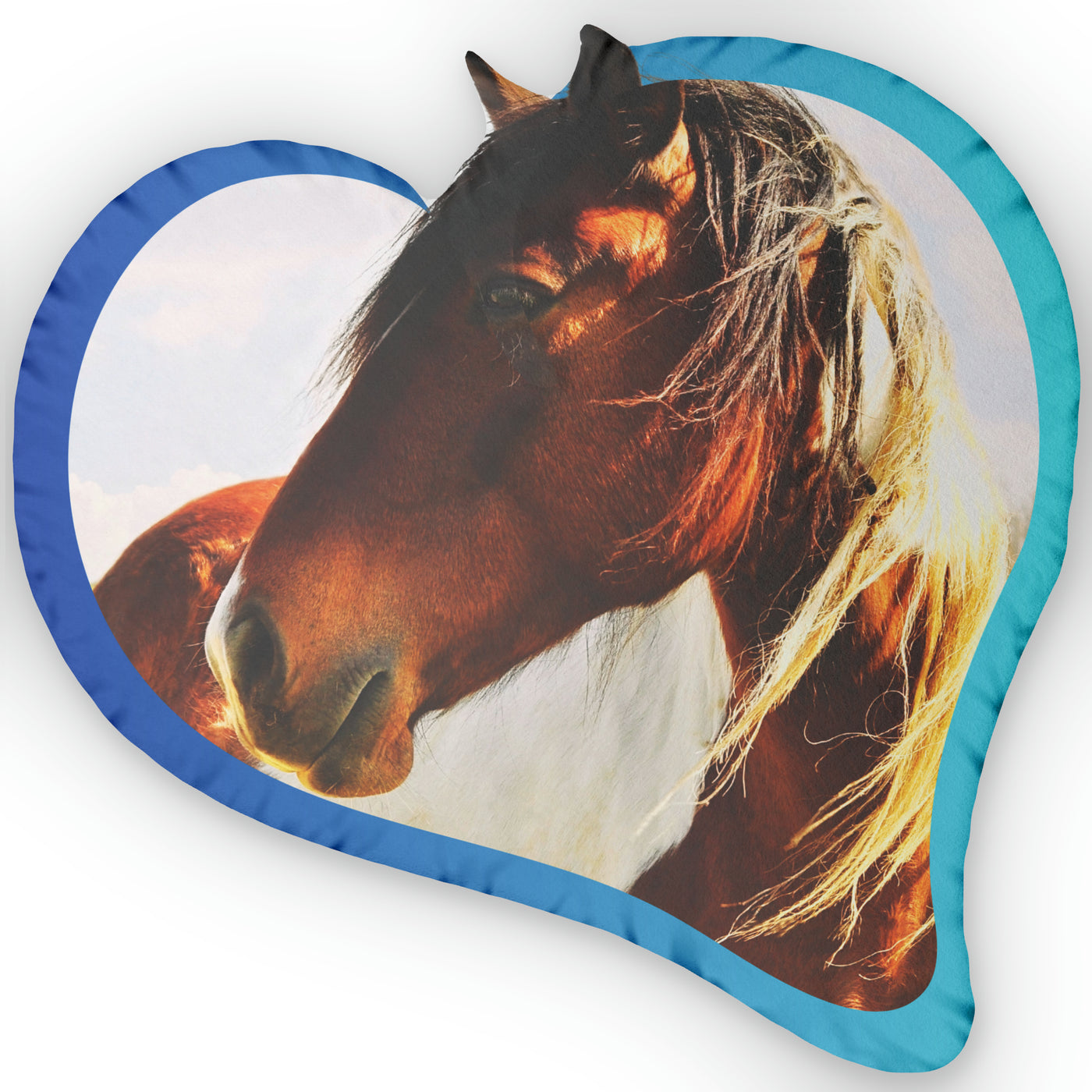 HEARTFELT HORSE HEAD Custom Shaped Plush Pillows (Flat design) - Up to 27 inches