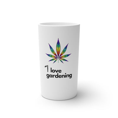 "I Love Gardening" White Conical Coffee Mugs (3oz, 8oz, 12oz)