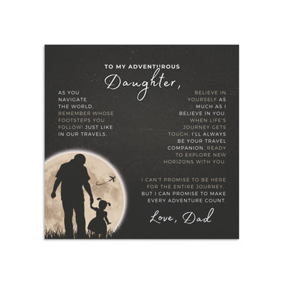 Everlasting Bond Interlocking Circles Necklace Gift Set - FATHER to ADVENTUROUS DAUGHTER