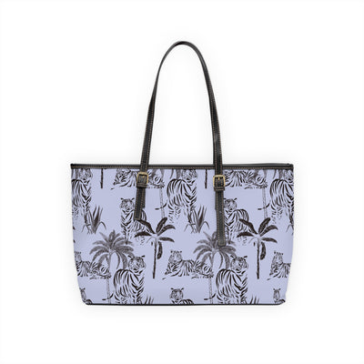 SWEET BLUE JUNGLE PU Leather Shoulder Weekender Tote Bag