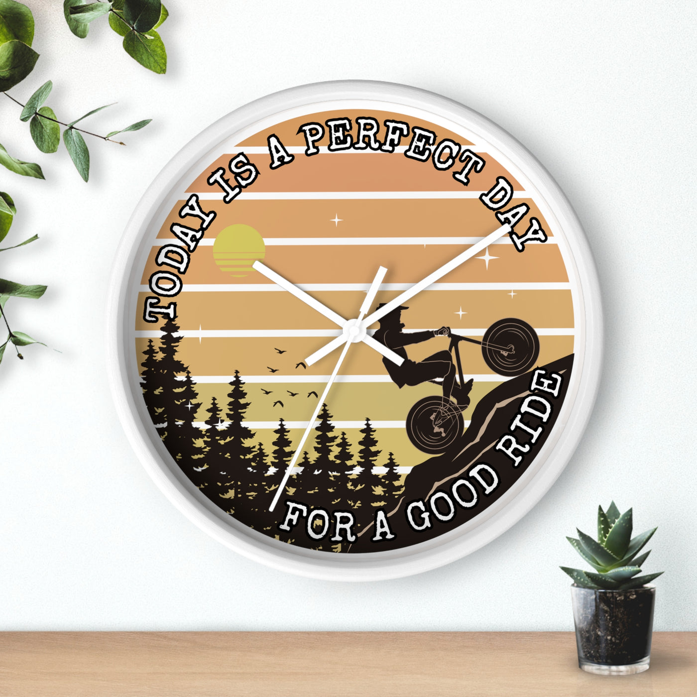 MOUNTAIN BIKE RIDE DAY Wall Clock