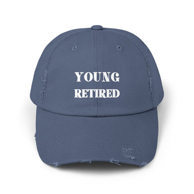 YOUNG RETIRED Unisex Distressed Cap