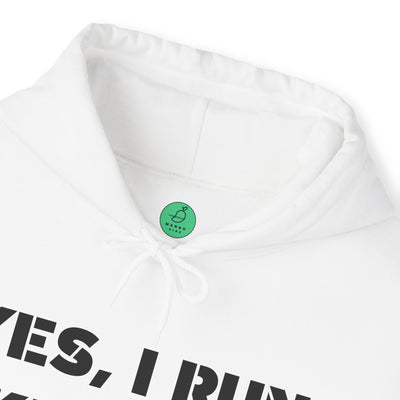 YES I RUN LIKE A GIRL. CATCH ME IF YOU CAN Unisex Heavy Blend™ Hooded Sweatshirt