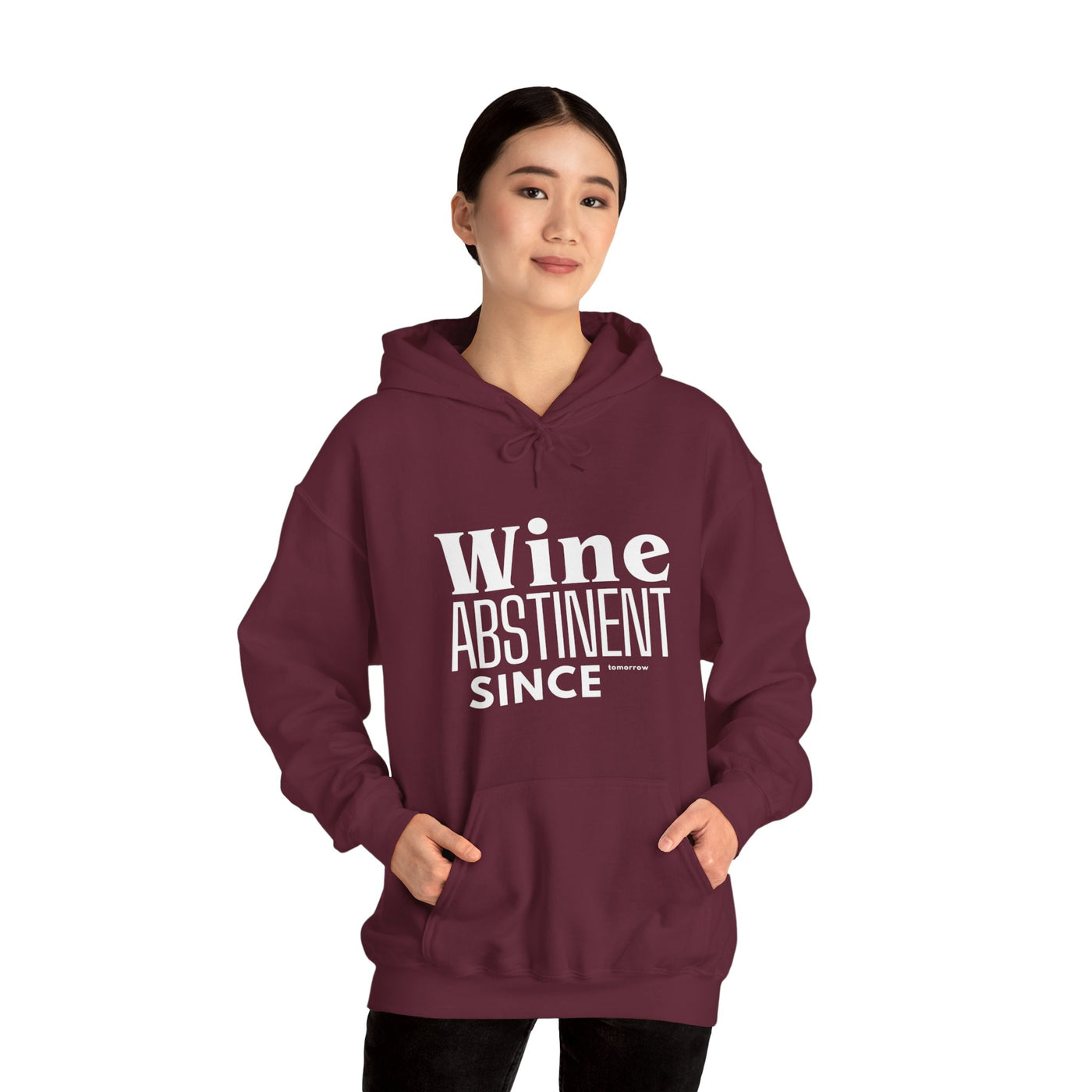 WINE ABSTINENT TOMORROW Unisex Heavy Blend™ Hooded Sweatshirt