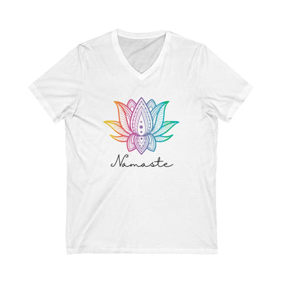 LOTUS NAMASTE Jersey Short Sleeve V-Neck Tee
