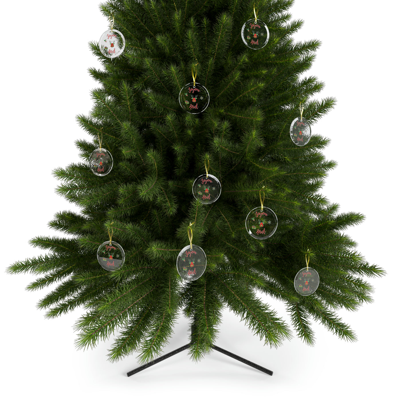 Joyeux Noel Red reindeer - French Christmas Glass Ornament Bundles FROM 15.99/u
