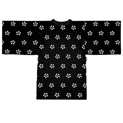 White Floral Bliss Long Sleeve Kimono Robe (AOP)