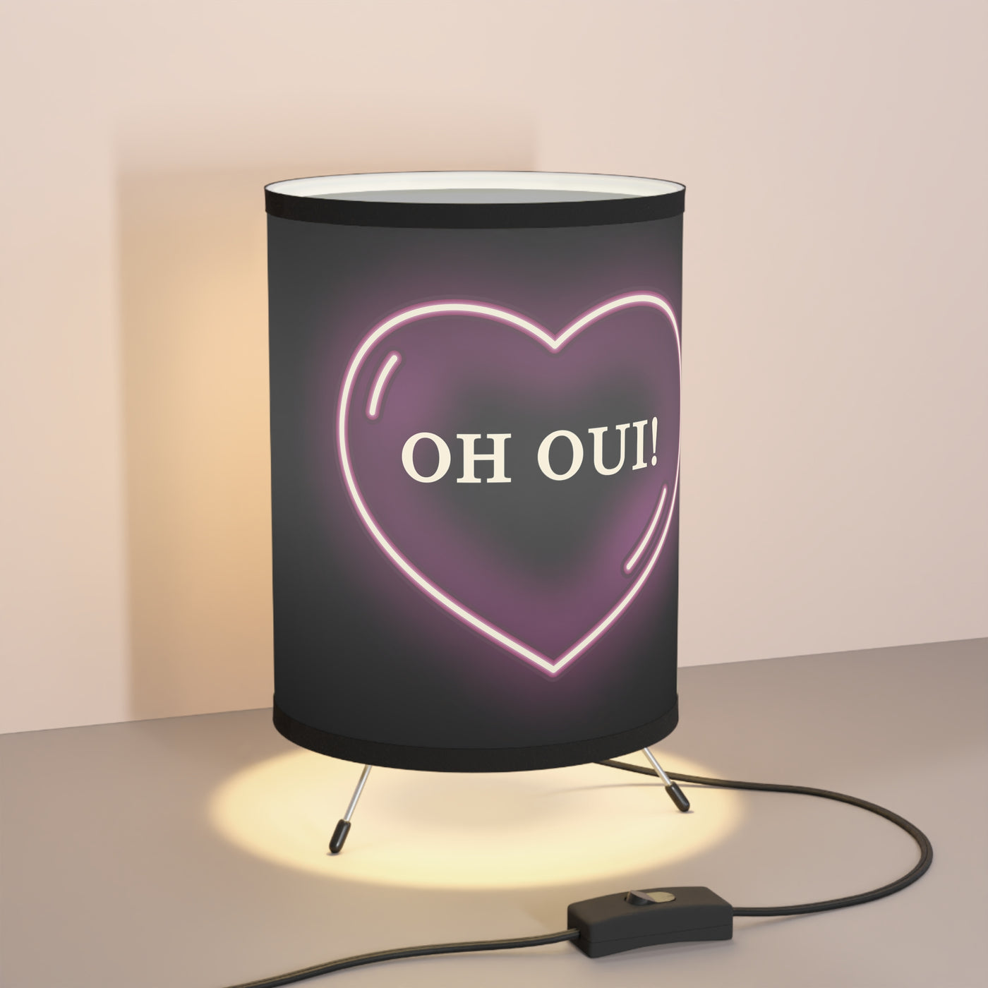 Heartfelt Embrace Tripod Lamp with High-Res Printed Shade, US\CA plug