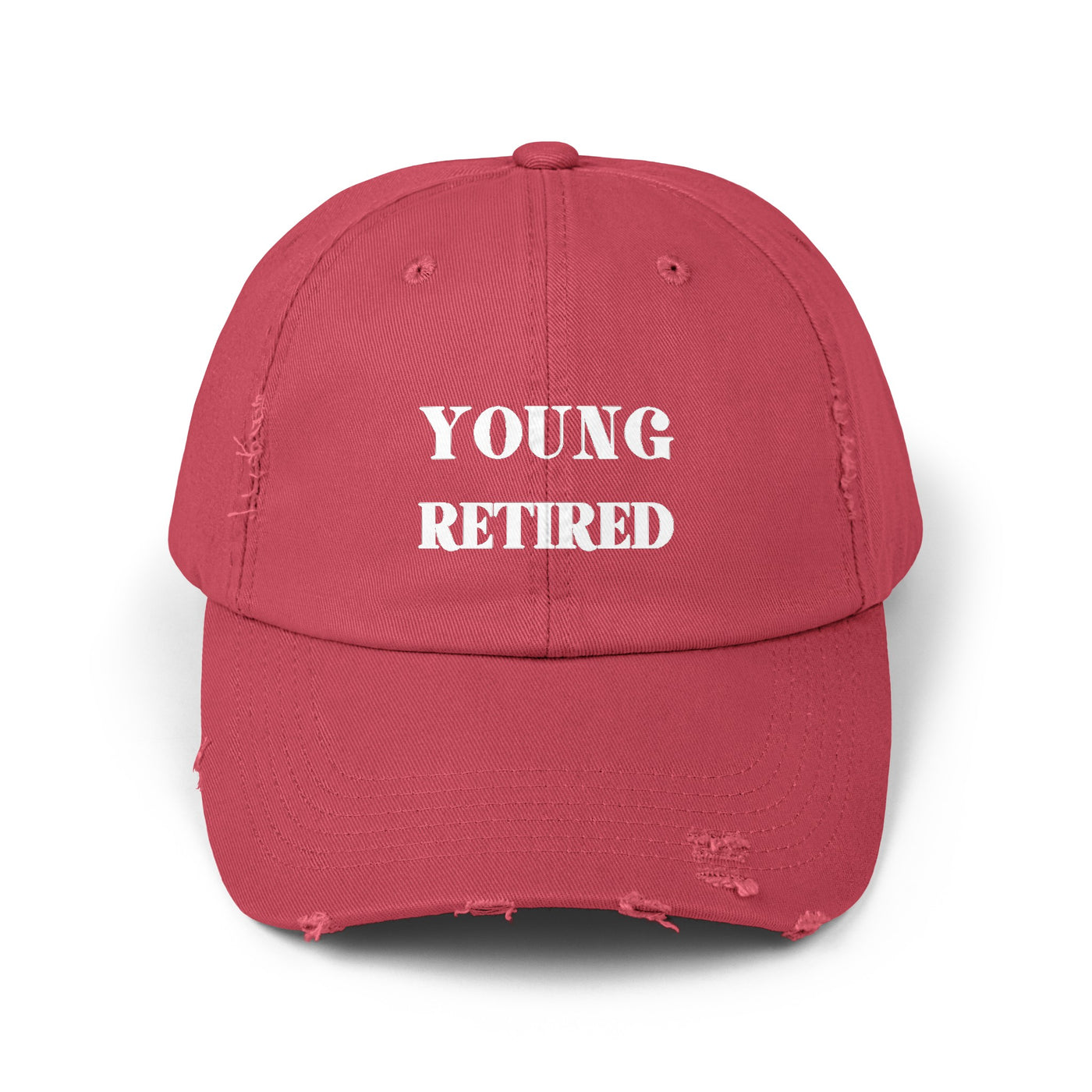 YOUNG RETIRED Unisex Distressed Cap