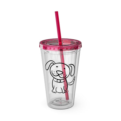 "IN MY DOG MOM ERA" Sunsplash Tumbler with Straw, 16oz: 40%OFF on the second PURCHASED