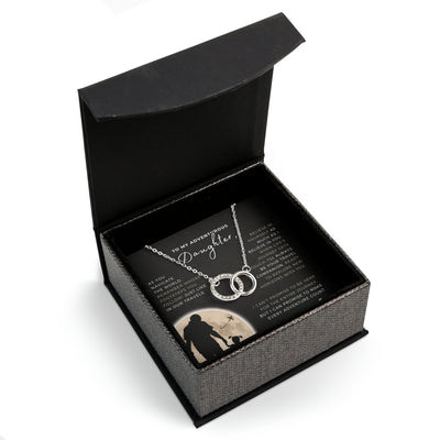 Everlasting Bond Interlocking Circles Necklace Gift Set - FATHER to ADVENTUROUS DAUGHTER