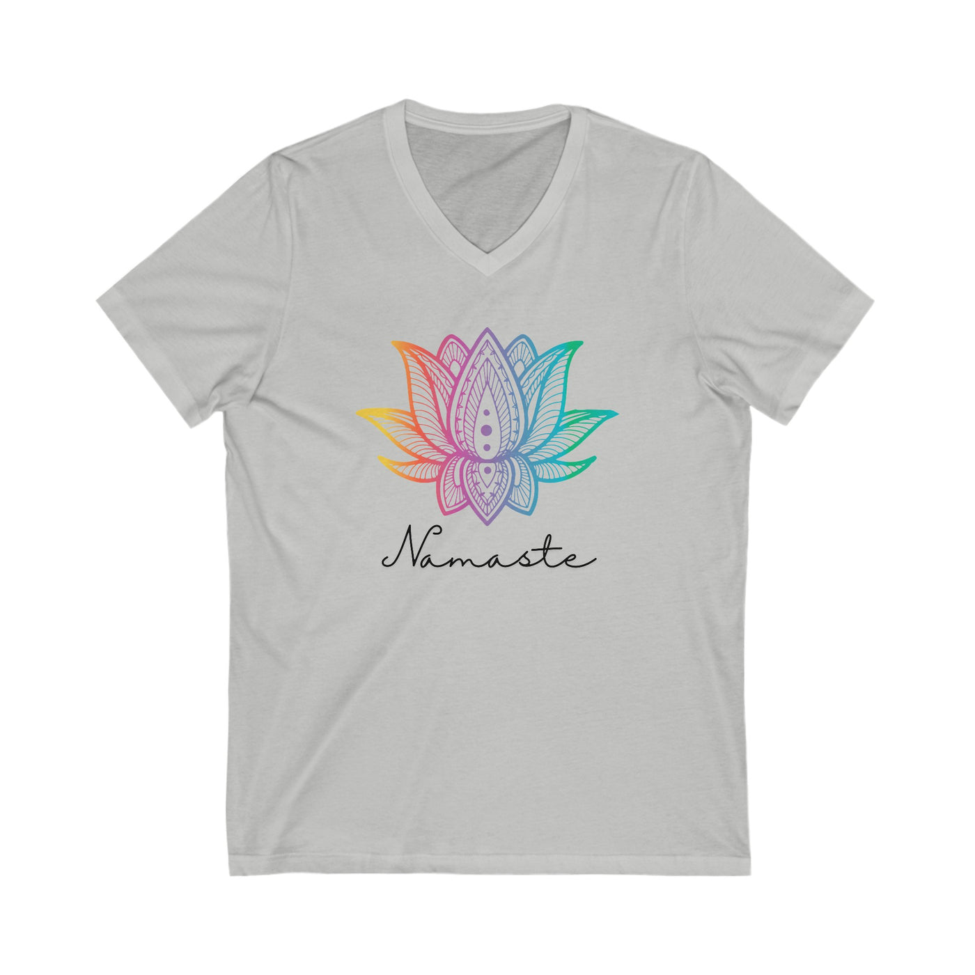 LOTUS NAMASTE Jersey Short Sleeve V-Neck Tee