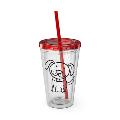 "IN MY DOG MOM ERA" Sunsplash Tumbler with Straw, 16oz: 40%OFF on the second PURCHASED