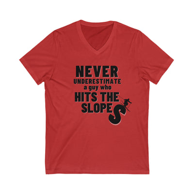SLOPE SHREDDER Unisex Jersey Short Sleeve V-Neck Tee