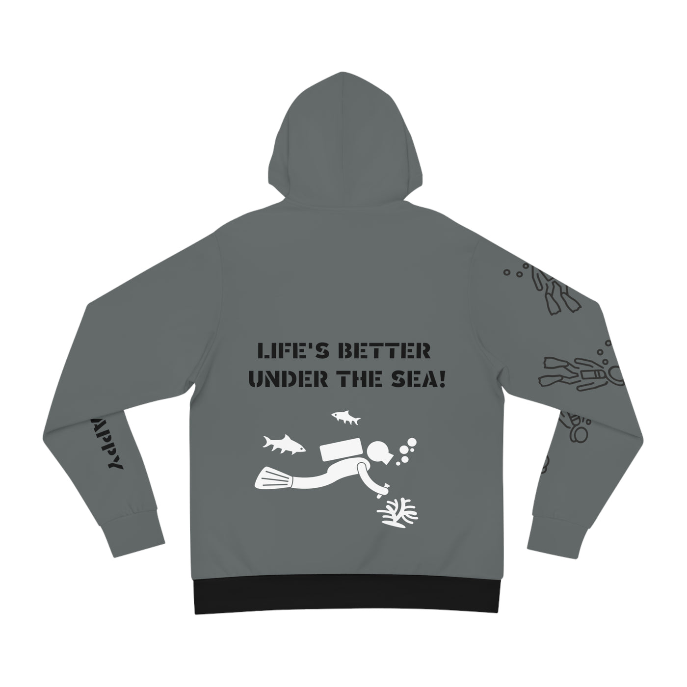 DIVE DEEP, DIVE HAPPY Fashion Hoodie (AOP)