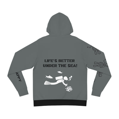 DIVE DEEP, DIVE HAPPY Fashion Hoodie (AOP)