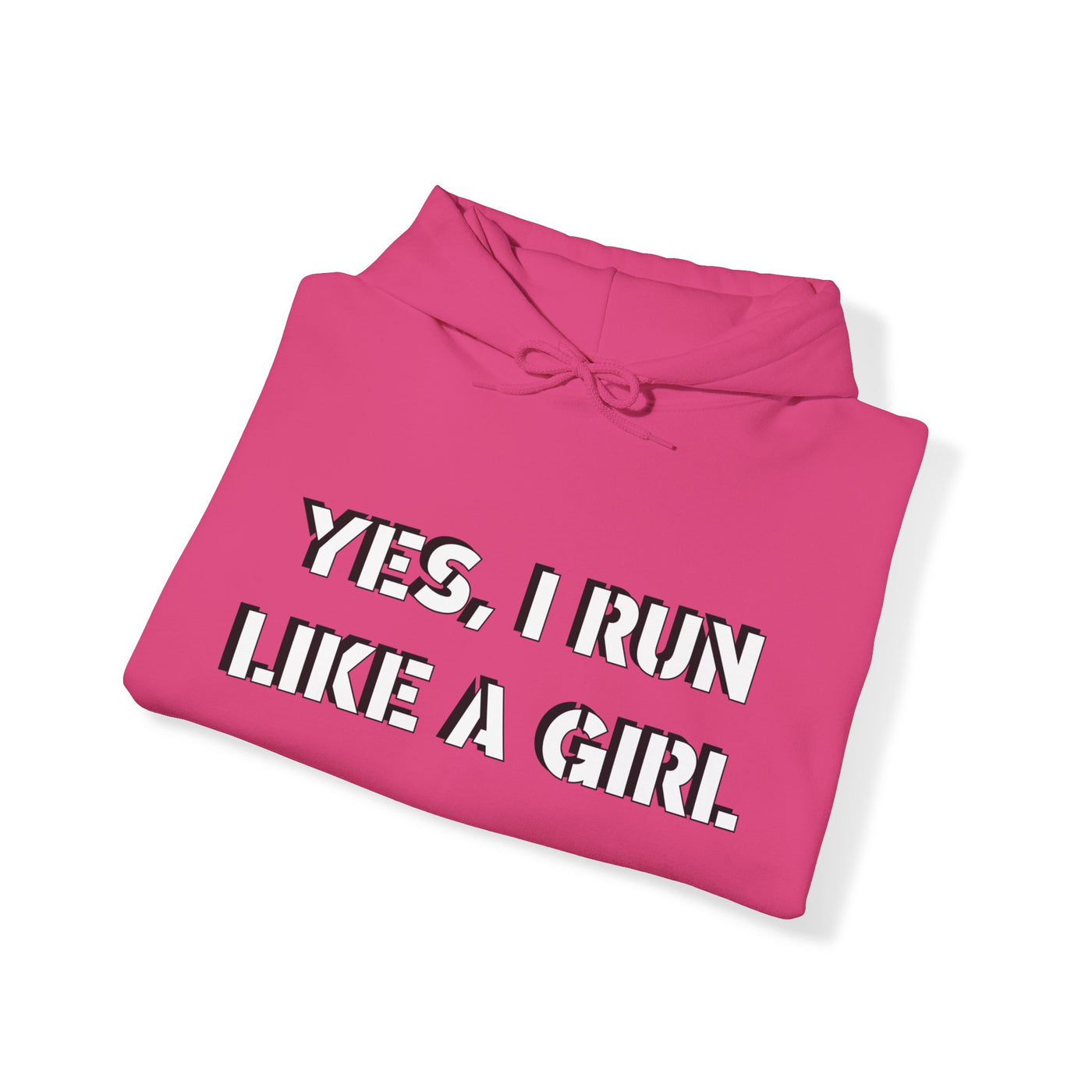 YES I RUN LIKE A GIRL. CATCH ME IF YOU CAN Unisex Heavy Blend™ Hooded Sweatshirt