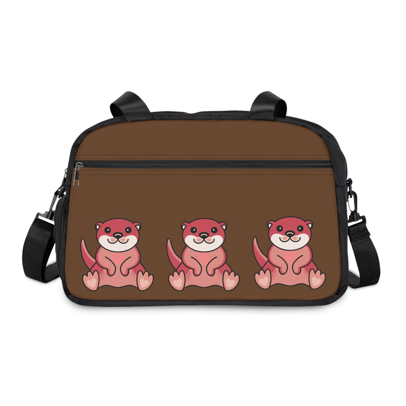 CUTE OTTER Brown Shoulder Handbag