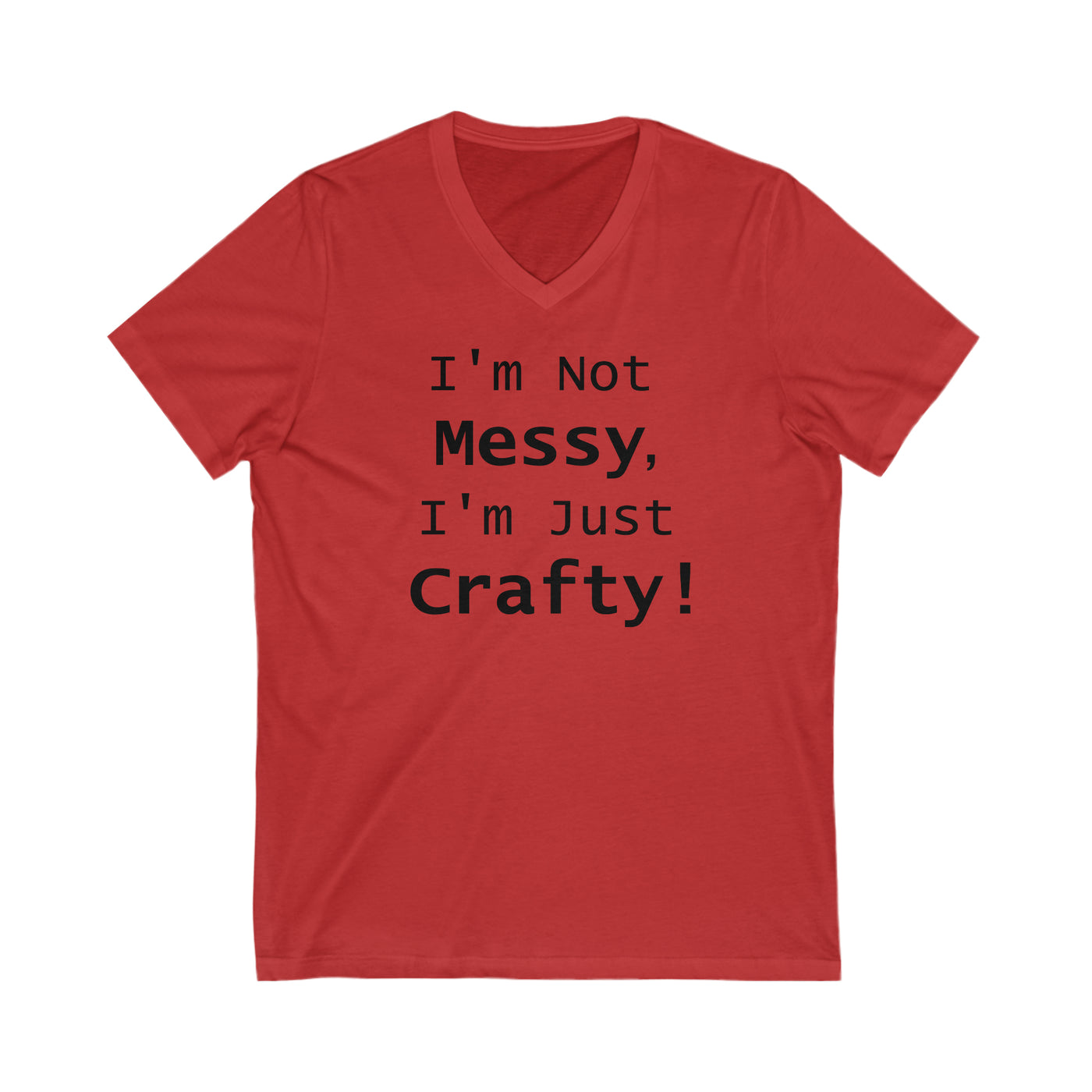 CRAFTY CHAOS Unisex Jersey Short Sleeve V-Neck Tee