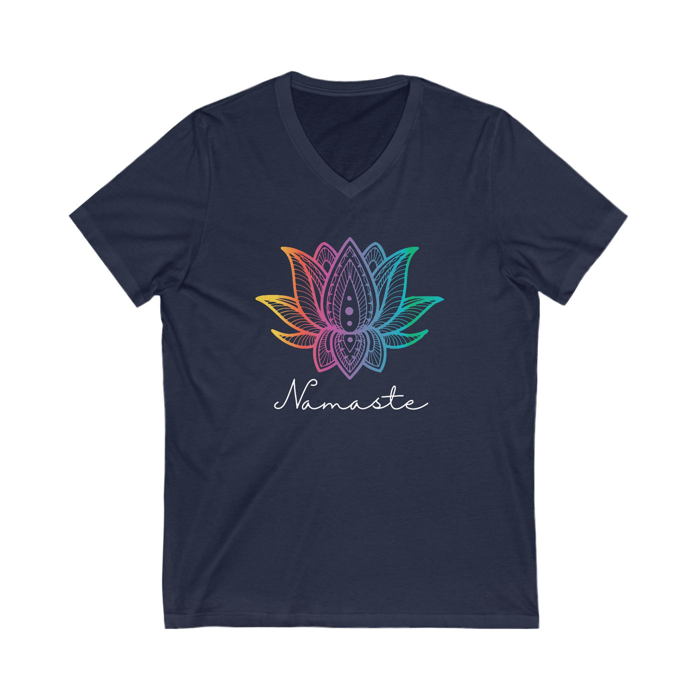 LOTUS NAMASTE Jersey Short Sleeve V-Neck Tee