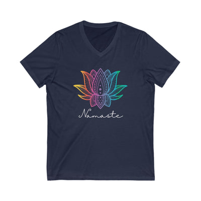 LOTUS NAMASTE Jersey Short Sleeve V-Neck Tee