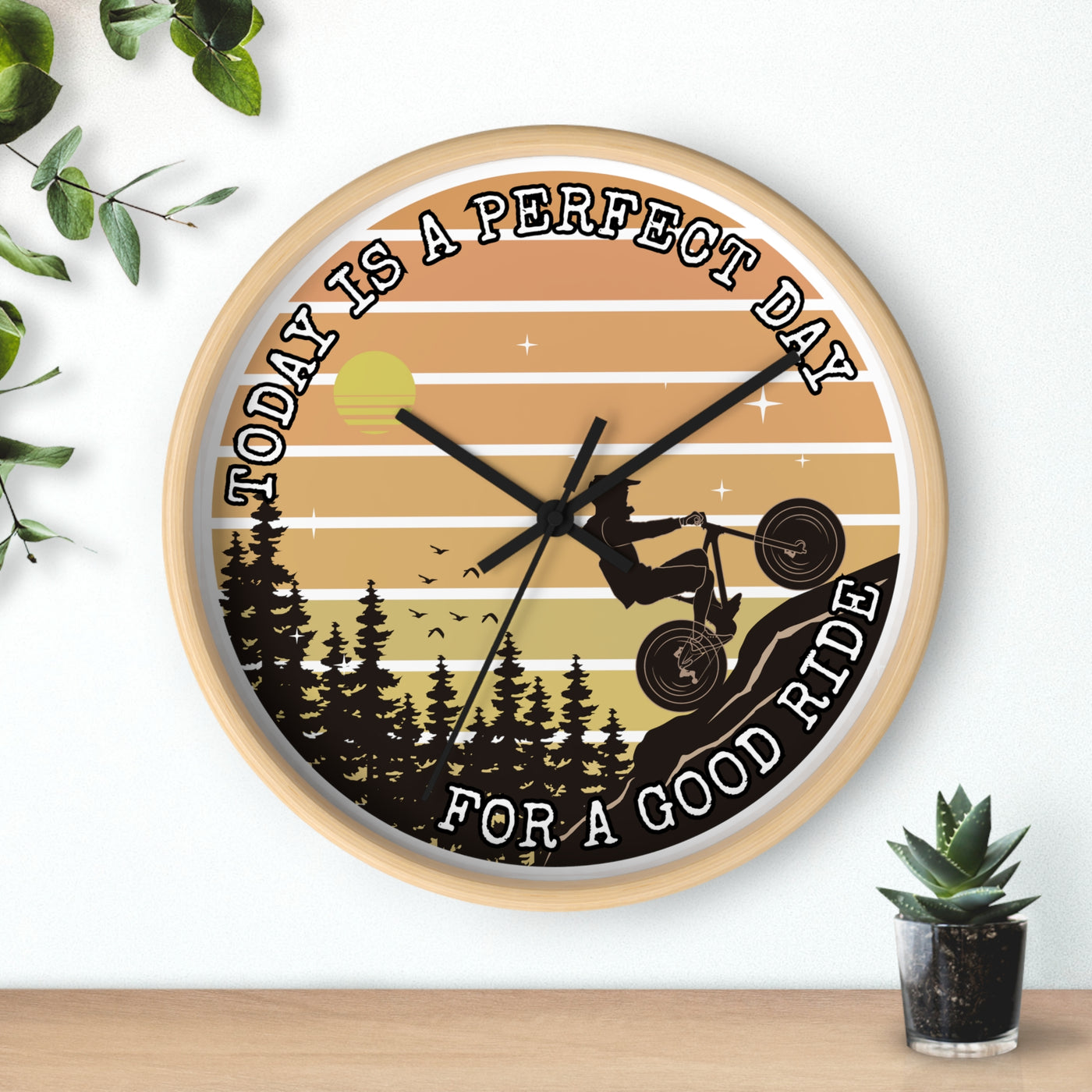 MOUNTAIN BIKE RIDE DAY Wall Clock