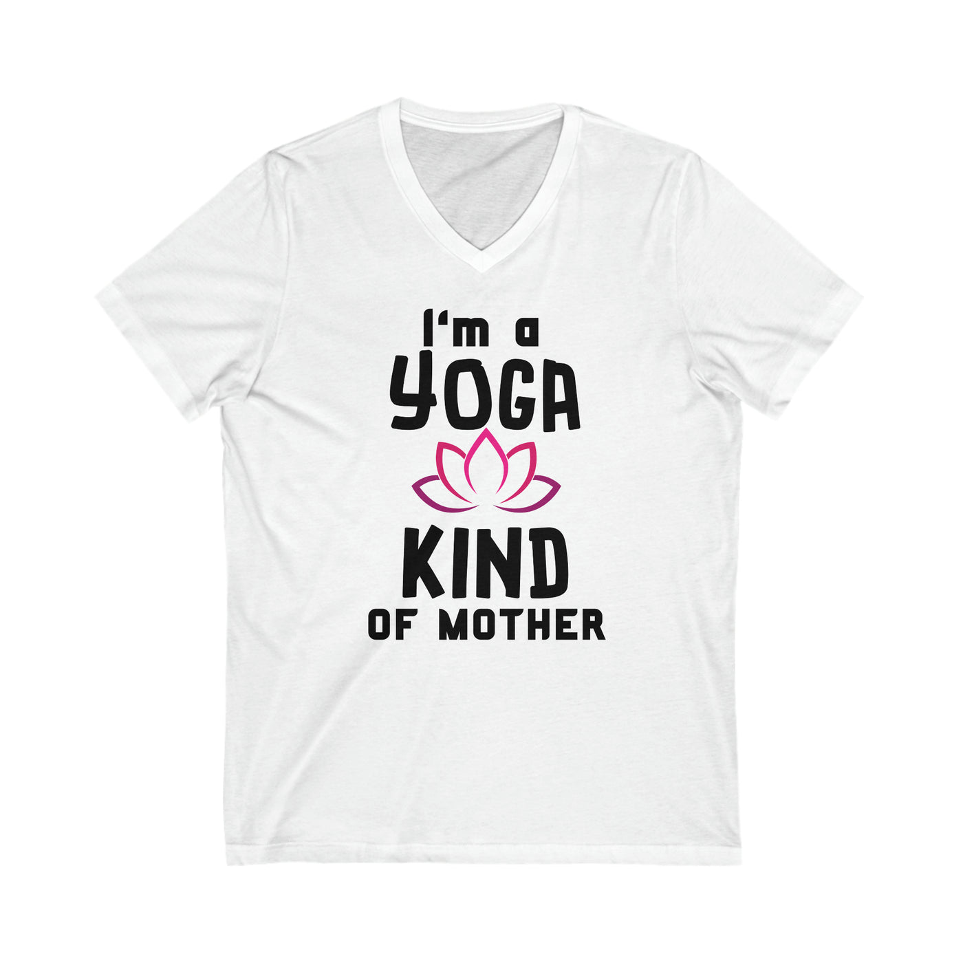 YOGA MOM VIBES Jersey Short Sleeve V-Neck Tee
