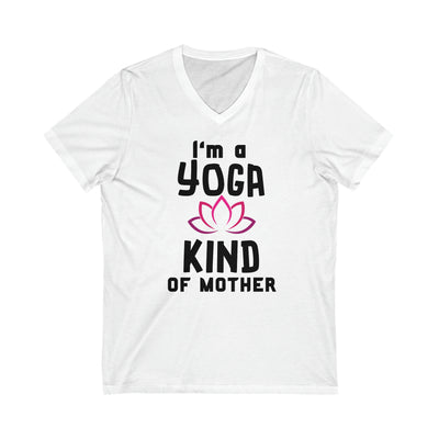 YOGA MOM VIBES Jersey Short Sleeve V-Neck Tee