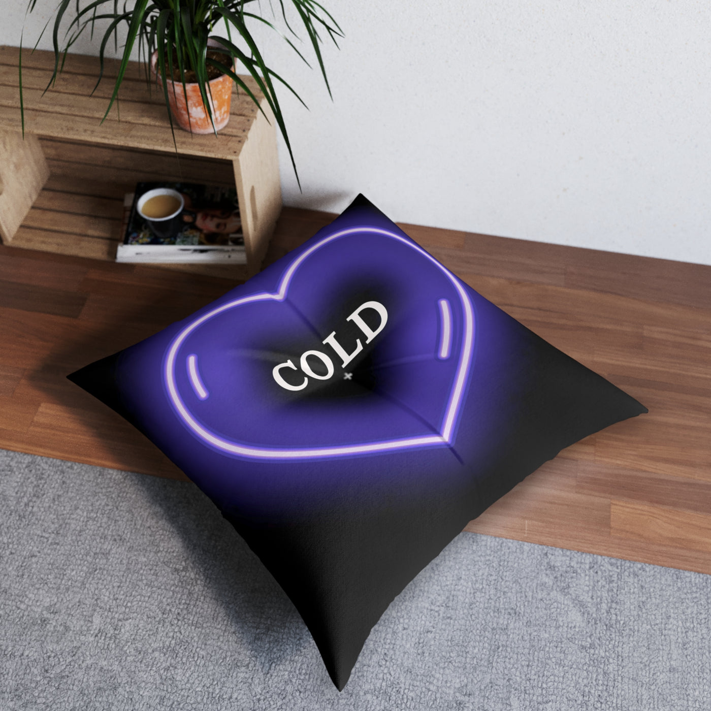 NEON Hot or Cold Tufted Floor Pillow, Square 30x30